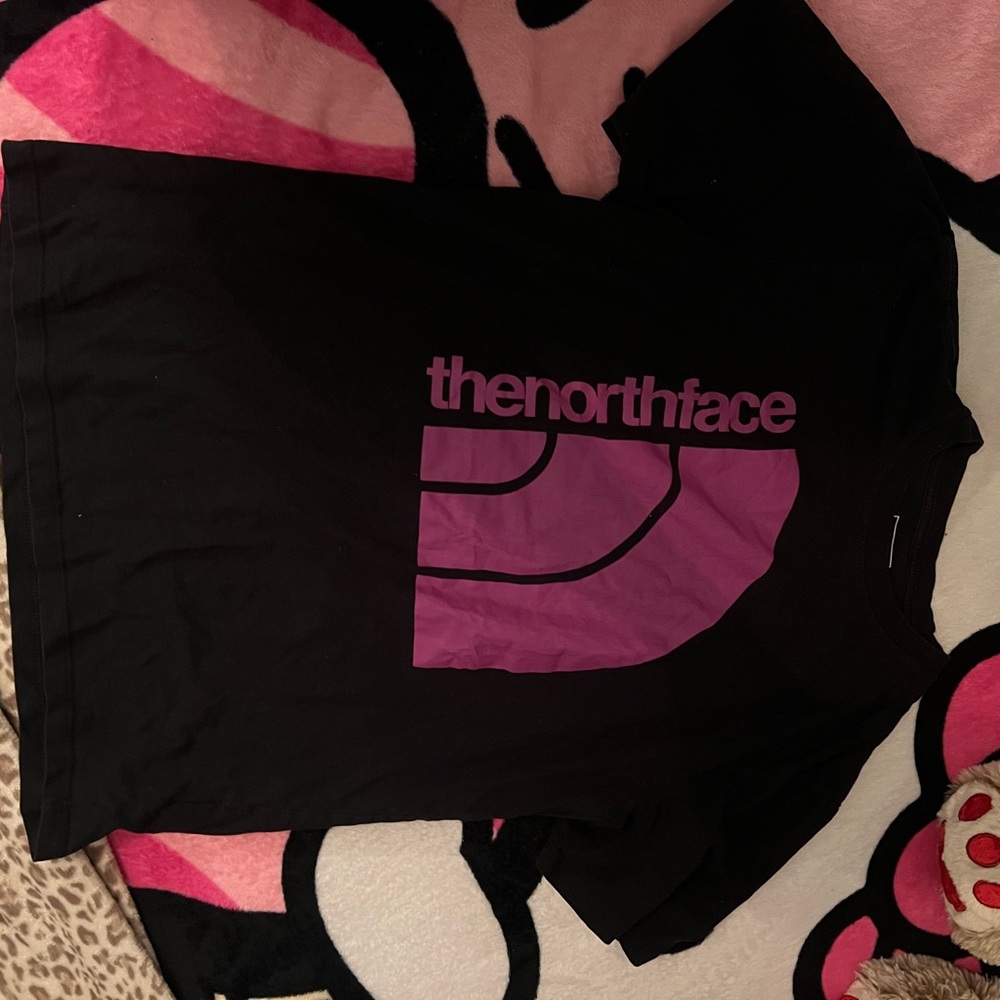 The North Face Black Tee with White Logo